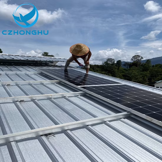 Montagem no telhado Ganchos de telhado de telha solar Extremidade de trilho de alumínio MID Solar Clamp PV Sistema de montagem de trilhos de telhado